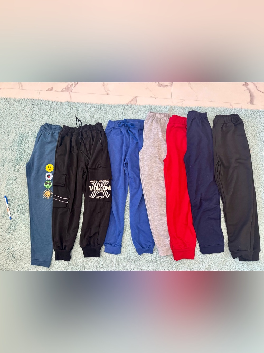🍂 Bundle of 7 Ultra-Cozy Kids Sweatpants & Cargo Joggers! 🍁 size 9. Like New!